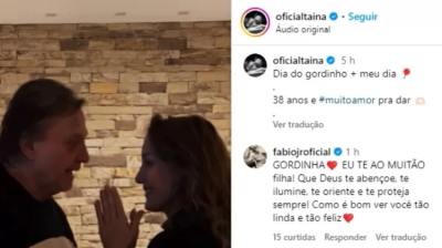 Fábio Jr. se declara à filha após post polêmico de Fiuk no Dia dos Pais