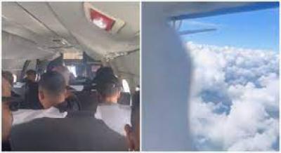 Porta de avião em que músicos do cantor Tierry estavam abre durante voo, e piloto faz pouso de emergência: